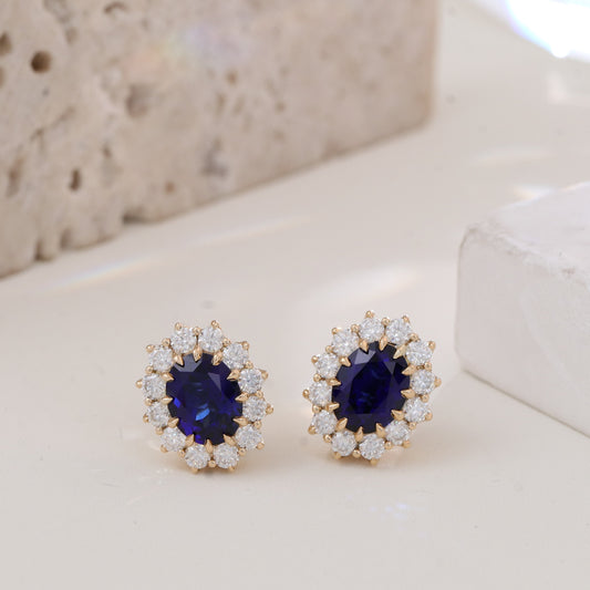 Royal Blue Sapphire Earrings